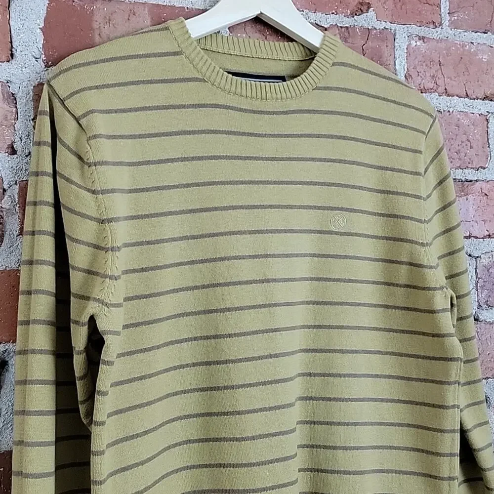 Animal Bikes Men's Yellow‎ Stripped Knit Sweater Small